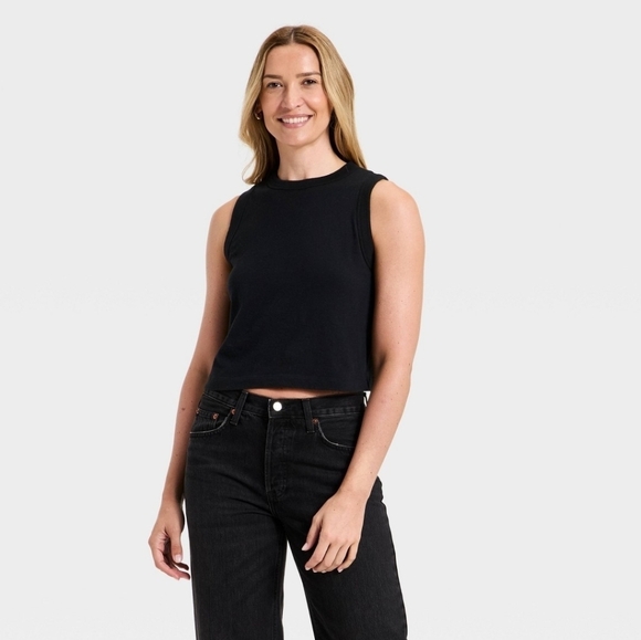 Tops - A New Day Black Sleeveless Women's Muscle Tank Top
